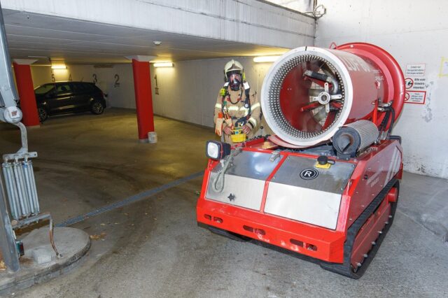 Einsatz 070 - Feldkirch, Rösslepark - Brand in Tiefgarage, LUF wird benötigt