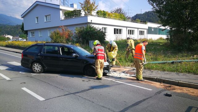 Einsatz 094 - Churer Straße - Verkehrsunfall, Ölaustritt