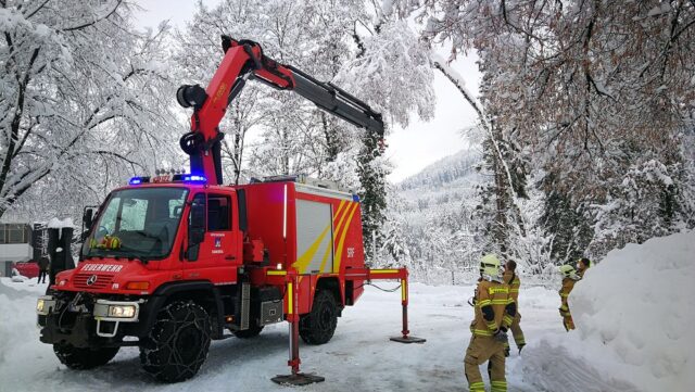 Einsatz 015 - Valdunastraße, LKH-Rankweil - Baum ragt in Straße