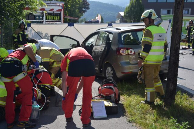 Einsatz 079 - Klaus, Treietstraße - Verkehrsunfall mit 2 PKW