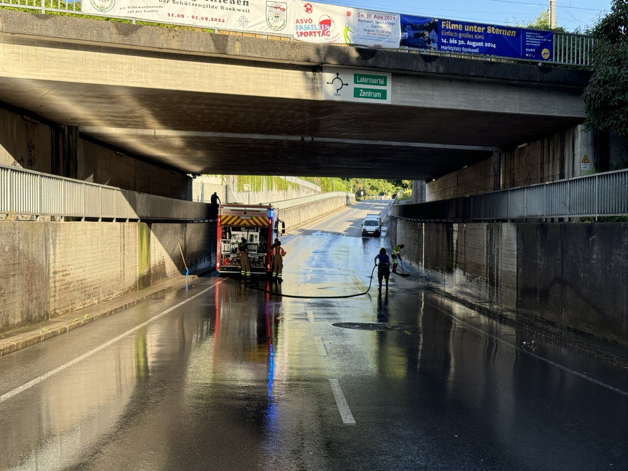 Einsatz 124-157 – Ortsgebiet Rankweil – Schadenslage nach starkem Unwetter