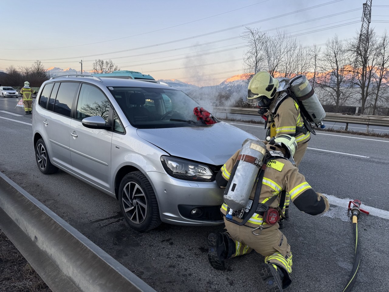 Einsatz 007 – A14 Rheintalautobahn – Fahrzeugbrand